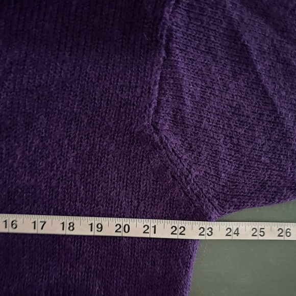 VTG Cherry’s 80s Womens Plum Purple Wool Sweater Colorful Grannycore Mockneck - Picture 5 of 6